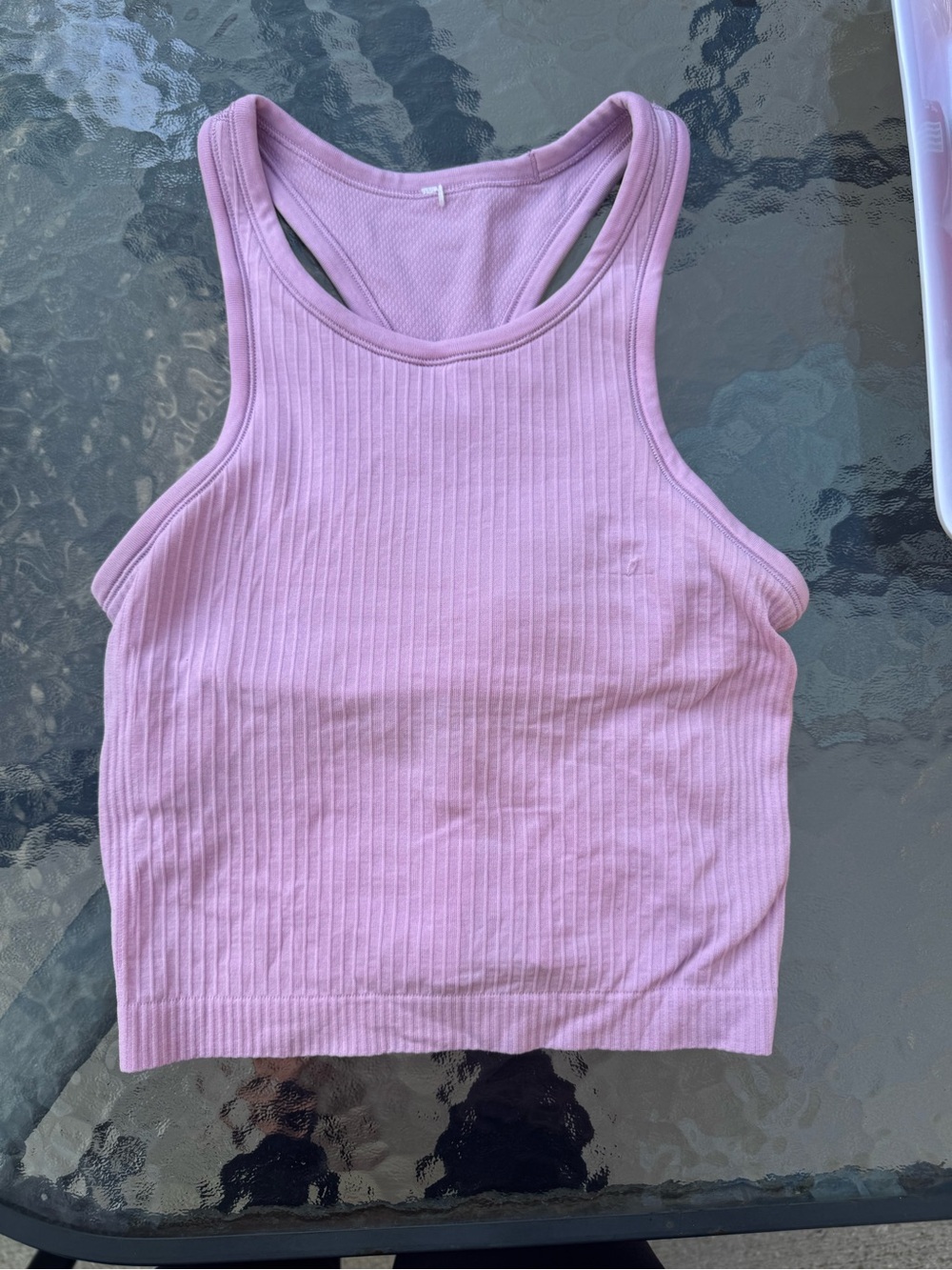 Lululemon Ribbed Racerback Crop Tank Top - Pink